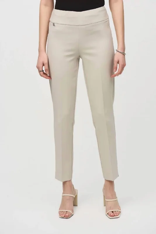 Lux Twill Slim-Fit Pull-On Pants In Moonstone