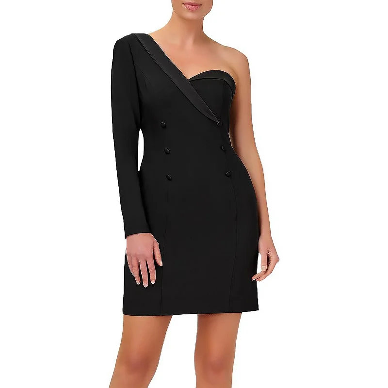 Aidan by Aidan Mattox Womens Crepe One Shoulder Cocktail and Party Dress