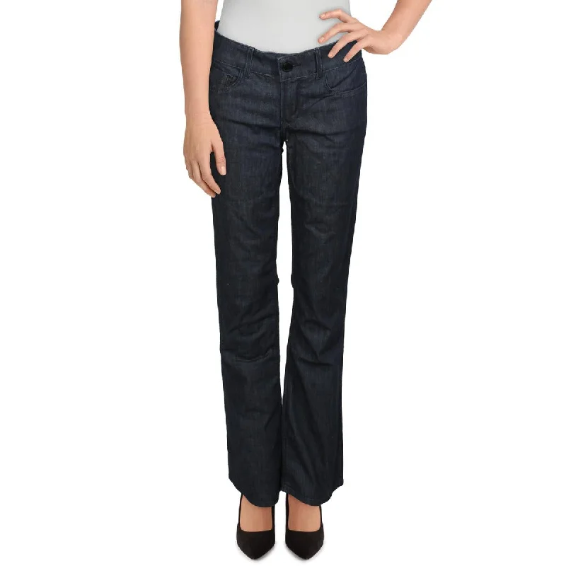 Black Orchid Womens Embellished Denim Flare Jeans