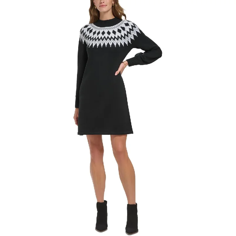 Jessica Howard Womens Knit Midi Sweaterdress