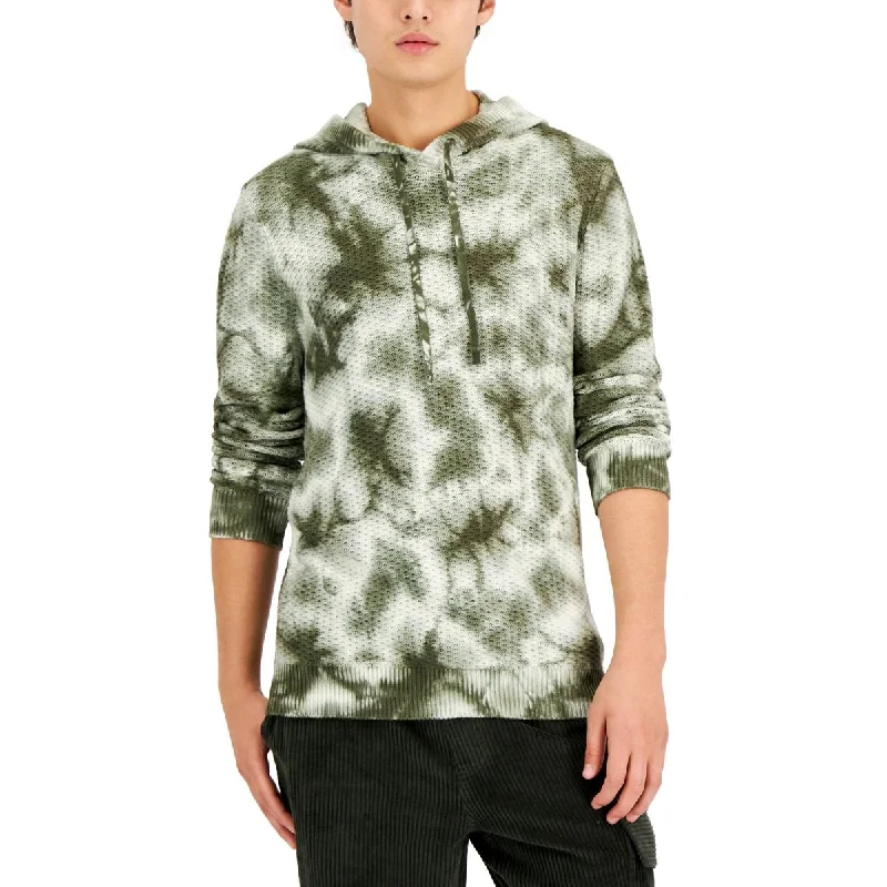 Sun + Stone Mens Tie-Dye Waffle Hoodie