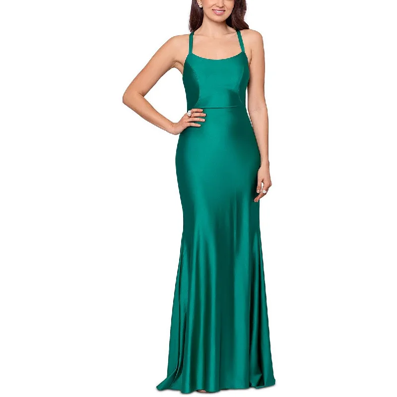 Xscape Womens Satin Maxi Evening Dress