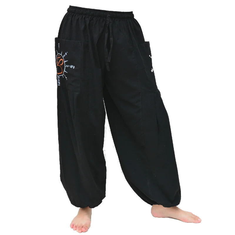 Baggy Harem Genie Pants Men Women 2 Big Pockets printed 5 Colors