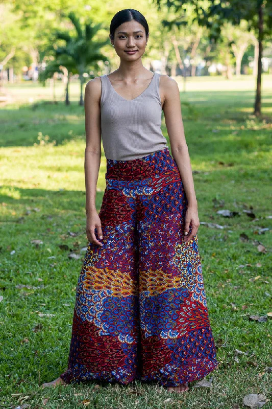 Burgundy Ripple Palazzo Pants