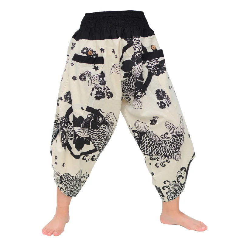 Samurai Pants Ninja Pants Yoga Pants Men Women Beige