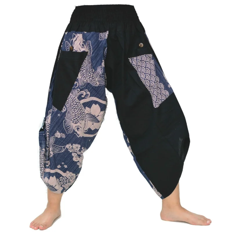 Samurai Pants Ninja Pants Yoga Pants Men Women Black Blue