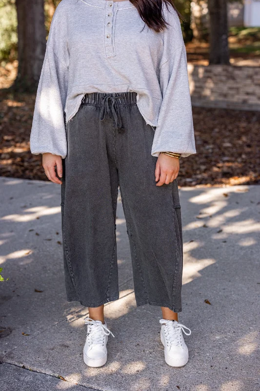 Washed Black Barrel Lounge Pants