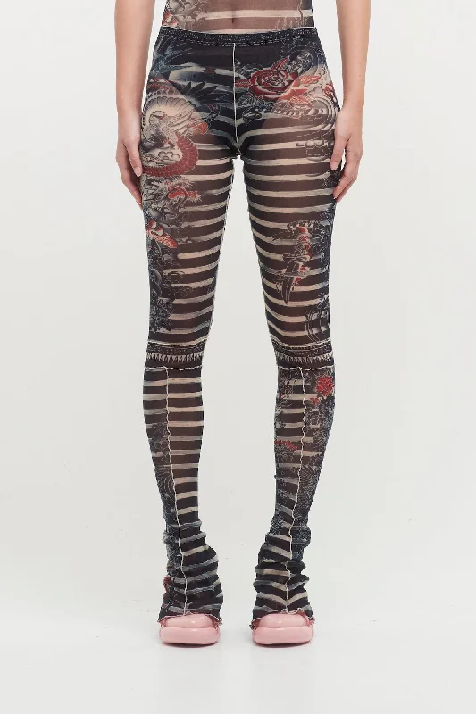 Jean Paul Gaultier Mariniere Tattoo Flare Trousers