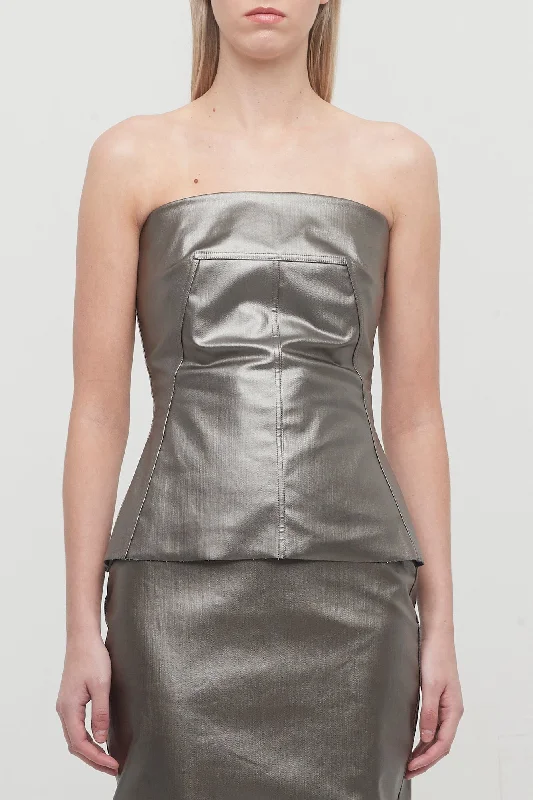 Rick Owens Bustier Top in Gunmetal